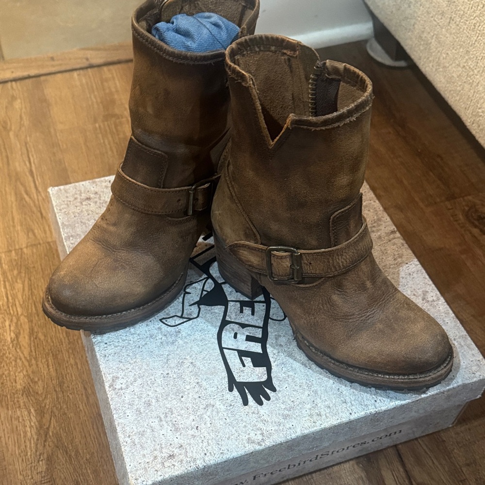 Freebird by Steven Distressed Brown Ankle Boots